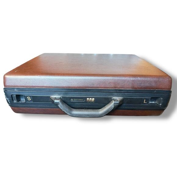 Vintage Brown Samsonite Hard-Shell Briefcase with Combination Lock - Picture 3 of 6